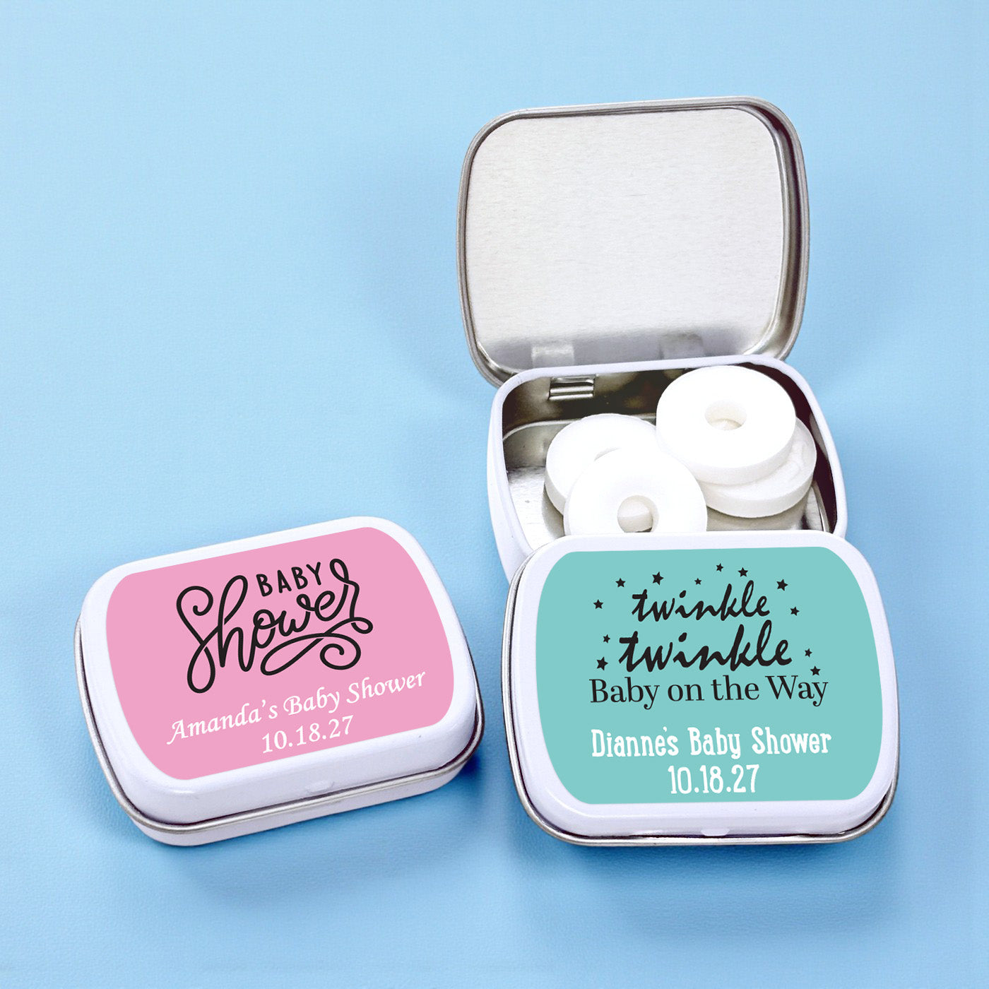 Baby Shower Personalized Mint Tins - Set of 10