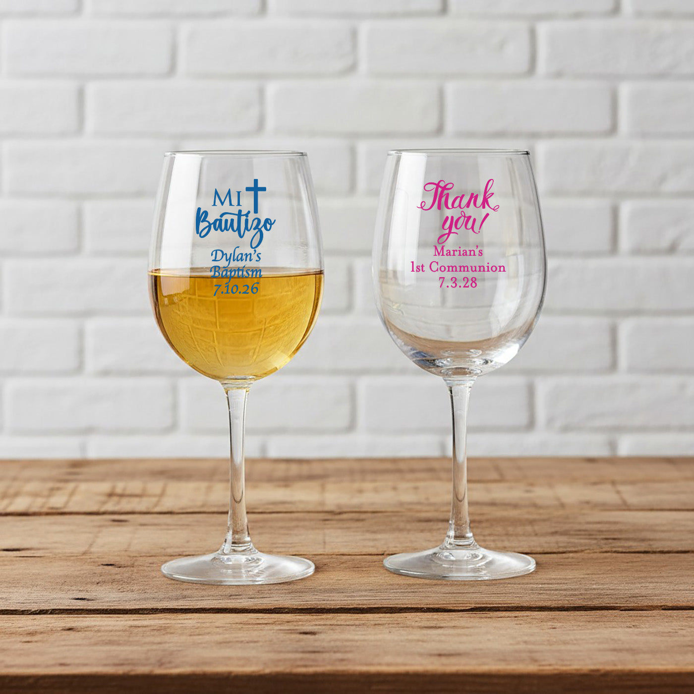 Religious Personalized Wine Glass with Stem - Set of 24