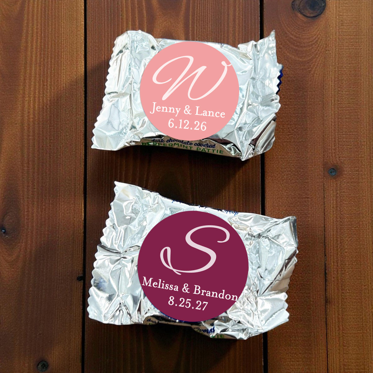 Monogram Script Personalized York Peppermint Pattie - Set of 30