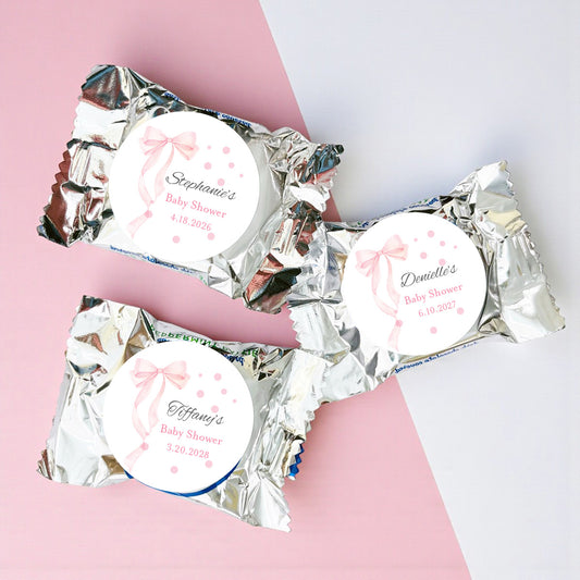 Pink Bow Personalized York Peppermint Pattie - Set of 30