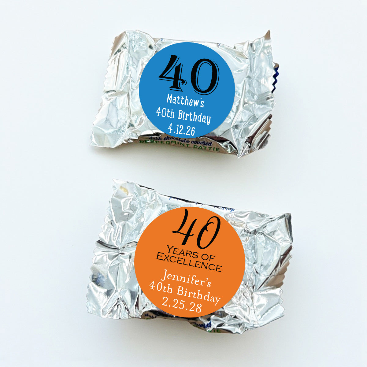 40th Birthday Personalized York Peppermint Pattie - Set of 30