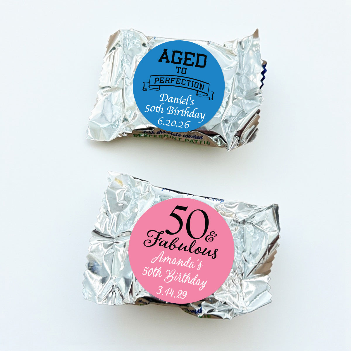50th Birthday Personalized York Peppermint Pattie - Set of 30