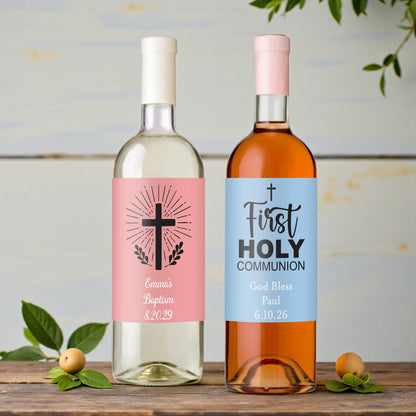 Religious Personalized Wine Bottle Labels - Set of 12