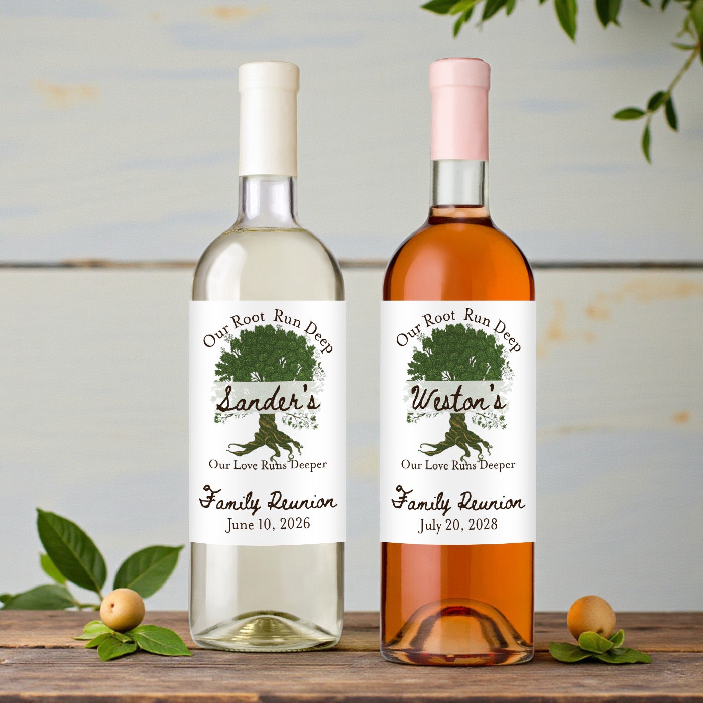 Family Reunion Personalized Wine Bottle Labels - Set of 12