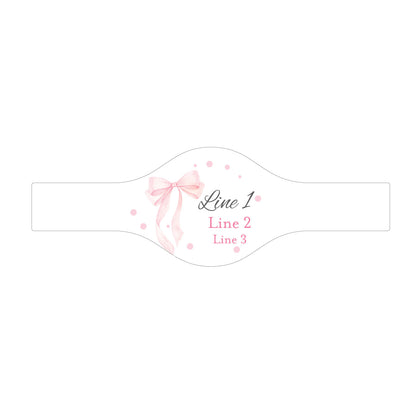 Pink Bow Personalized Cigar Band Labels - Set of 15